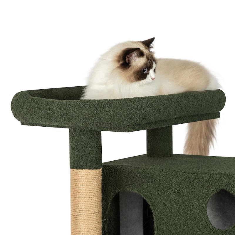 Adeco 52-Inch Cat Tree with Hammock and Condo