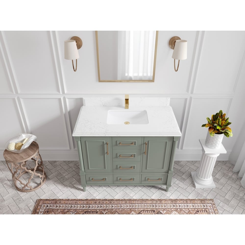 Willow Collections 42 in. W x 22 in. D Aberdeen Single Bowl Sink Bathroom Vanity with Countertop