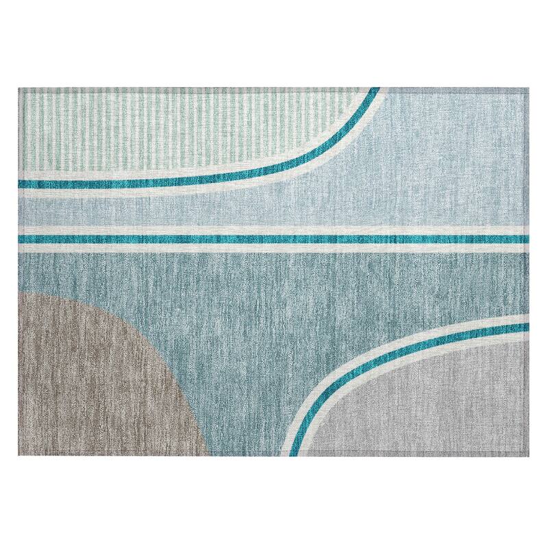 Machine Washable Indoor/ Outdoor Contemporary Keely Chantille Rug