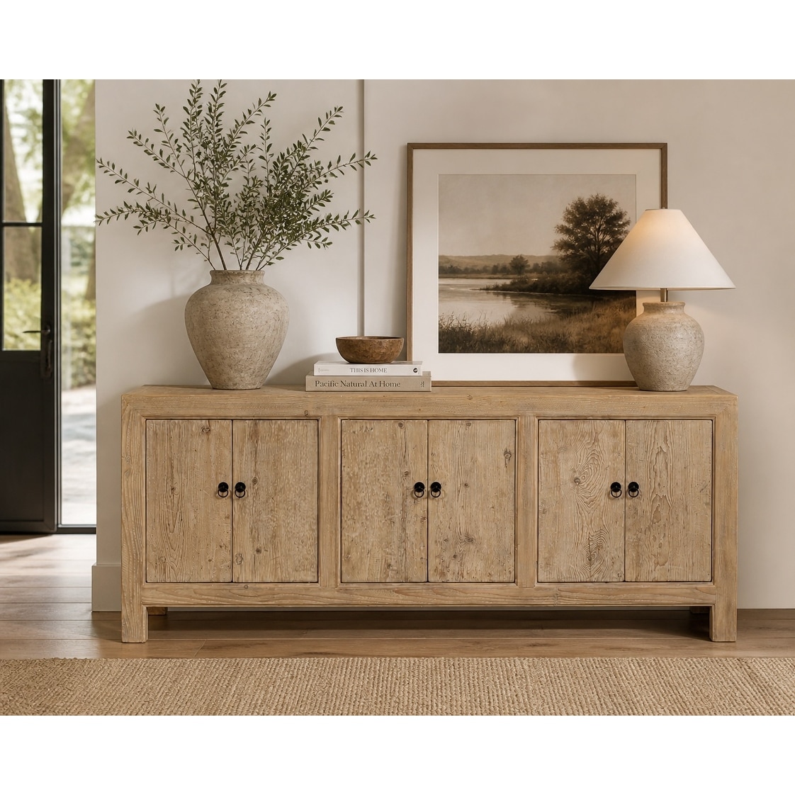 Artissance Reclaimed Wood Shandong Buffet With 6 Drawers, 35.5 Inch Tall, Natural Wood Finish - Brown