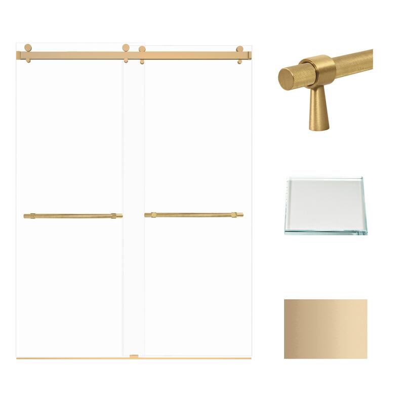 Transolid BYPT608010L-BK Brooklyn 80" High x 60" Wide Bypass Frameless - Champagne Bronze