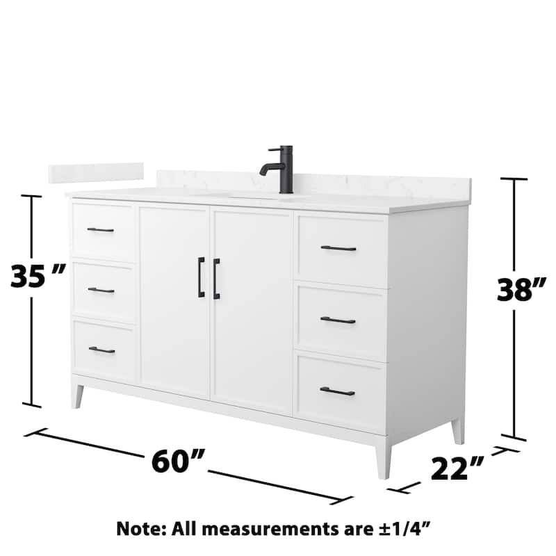 Elan 60-inch Single Vanity, Cultured Marble Top