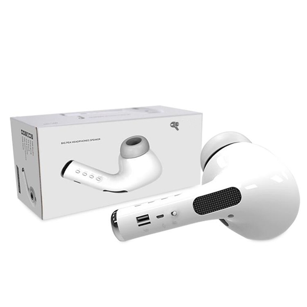Giant Air Pod Novelty Collectible Wireless Speaker W 52mm Hifi Drivers By Indigi With Fm Tuner Sdcard Usb Input Overstock 31772671