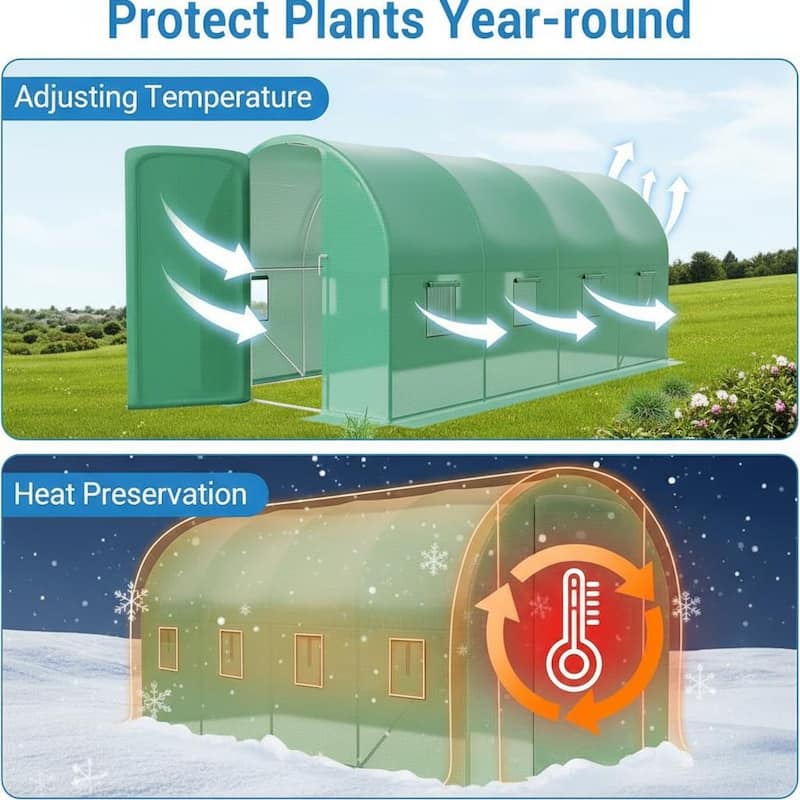 Large Walk in Outdoor Greenhouse, with Roll-Door