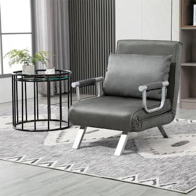 Single Person Folding 5 Position Convertible Sofa Bed Sleeper Chair