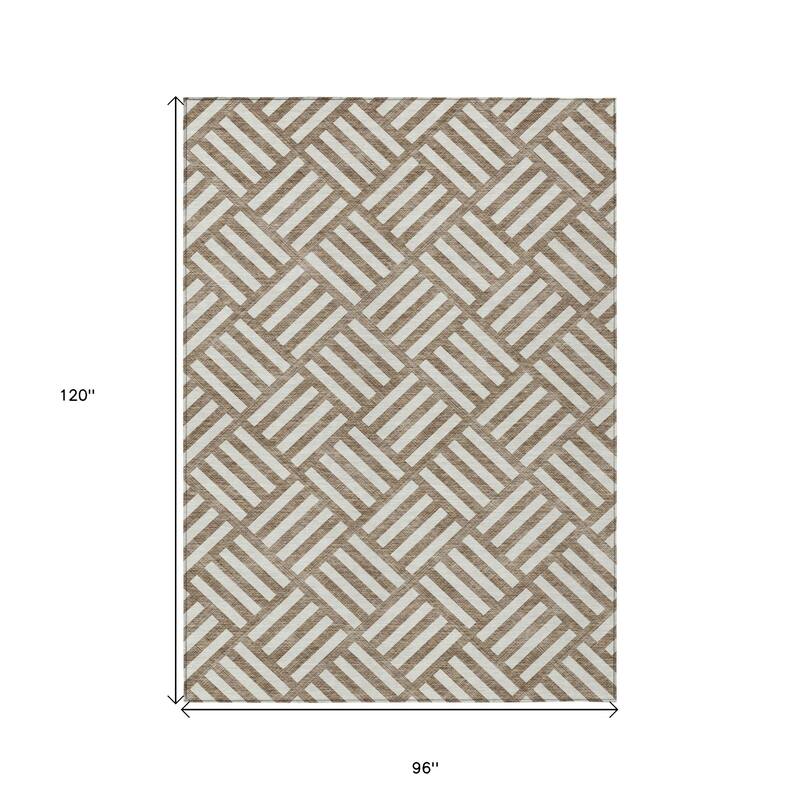 HomeRoots Geometric Transitional Rectangle Outdoor Rug