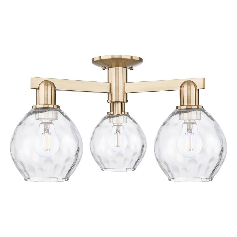 Innovations Lighting Endless Possibilities Arcadia - Waverly - 3 Light 24" Semi-Flush Mount - Clear/Champagne Bronze