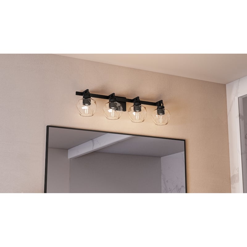 Celina 4-Light Matte Black Bath Light
