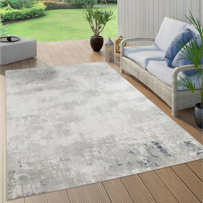 Trellis Cream and gray Abstract Indoor/Outdoor Rug