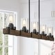 preview thumbnail 1 of 12, The Gray Barn Farmhouse 5-Light Wood Linear Chandelier Glass Island Lights - L42.9"xW4.7"xH7.5"