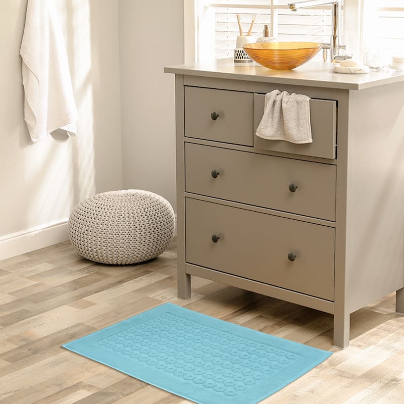 Luxury Bath Rug Towel, Cotton Absorbent Hotel Spa Shower Floor Mat for Bathroom