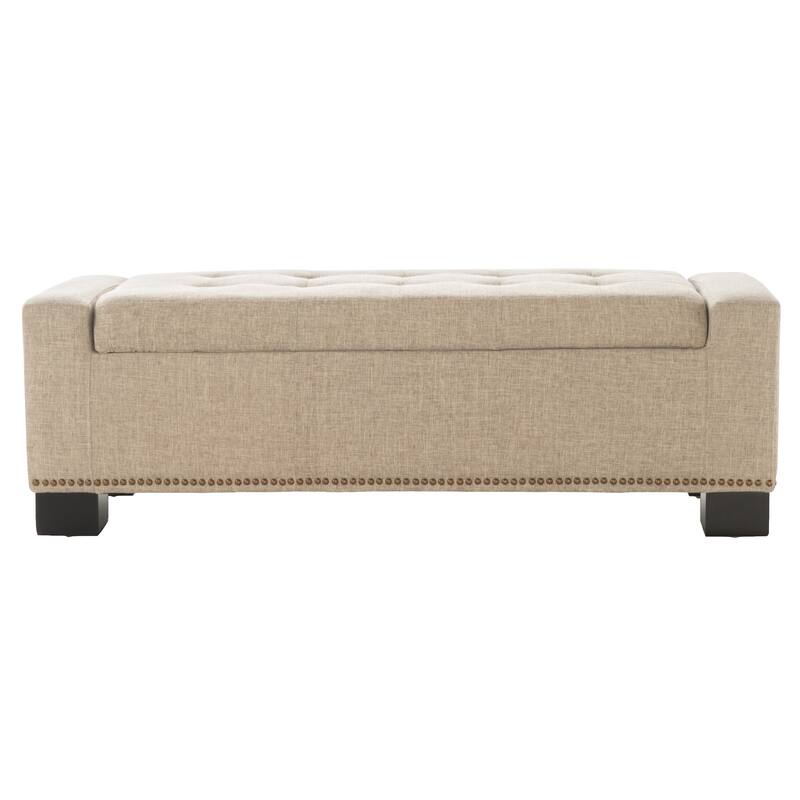 Stylish Storage Ottoman with Studs: Innovative Design, Spacious Interior