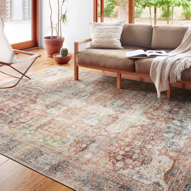 Alexander Home Tremezzina Printed Distressed Area Rug - 3'6" x 5'6"