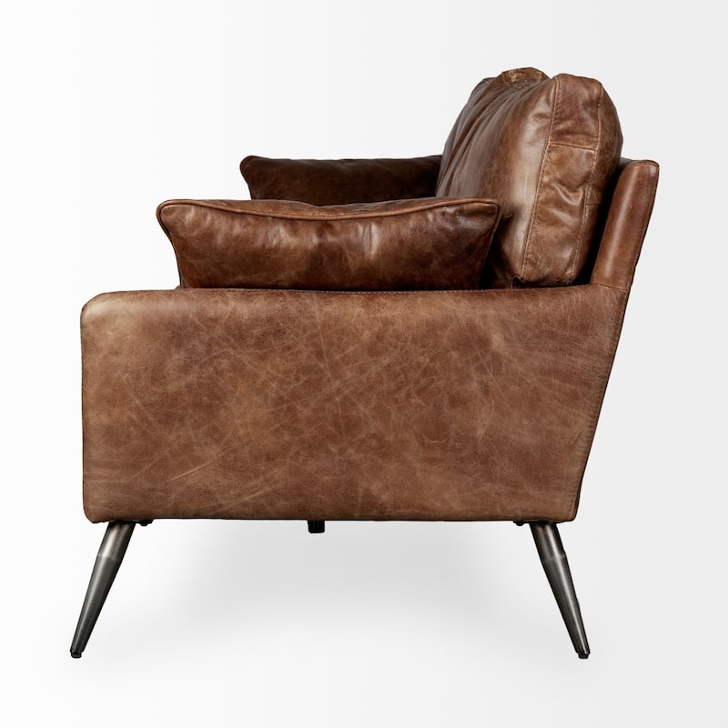 Cochrane II Brown Genuine Leather Sofa - 82.0L x 33.0W x 32.3H
