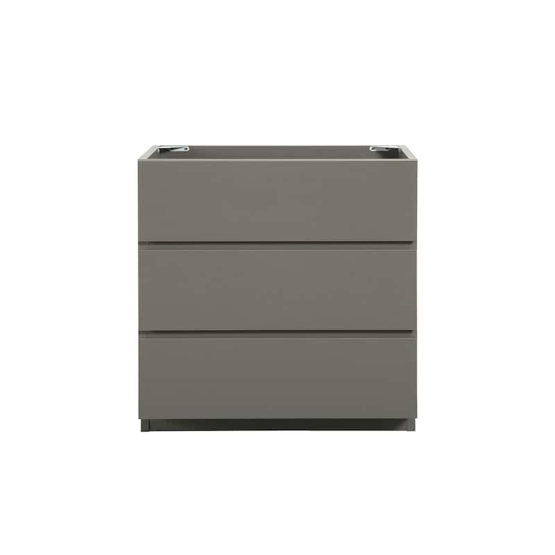 Floor cabinet WITHOUT basin,With three drawers - Gray