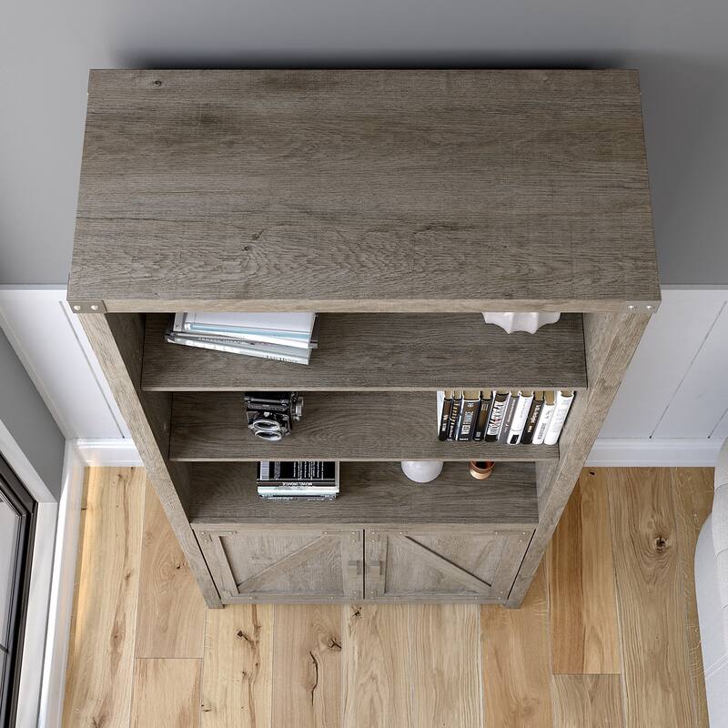Knoxville Tall 5 Shelf Bookcase with Doors by Bush Furniture