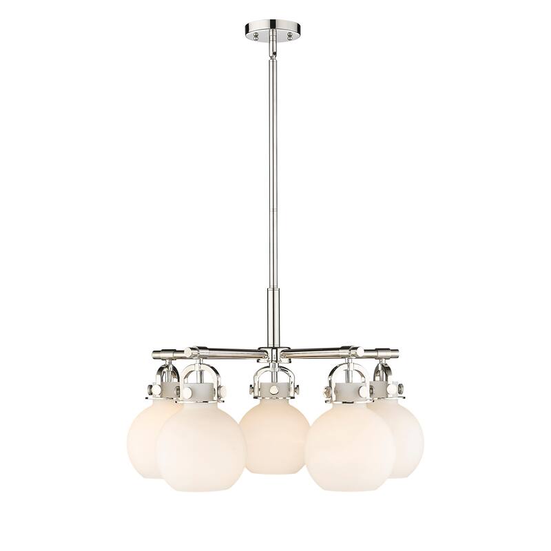 Innovations Lighting Newton Sphere - 5 Light 7" Stem Hung Chandelier.