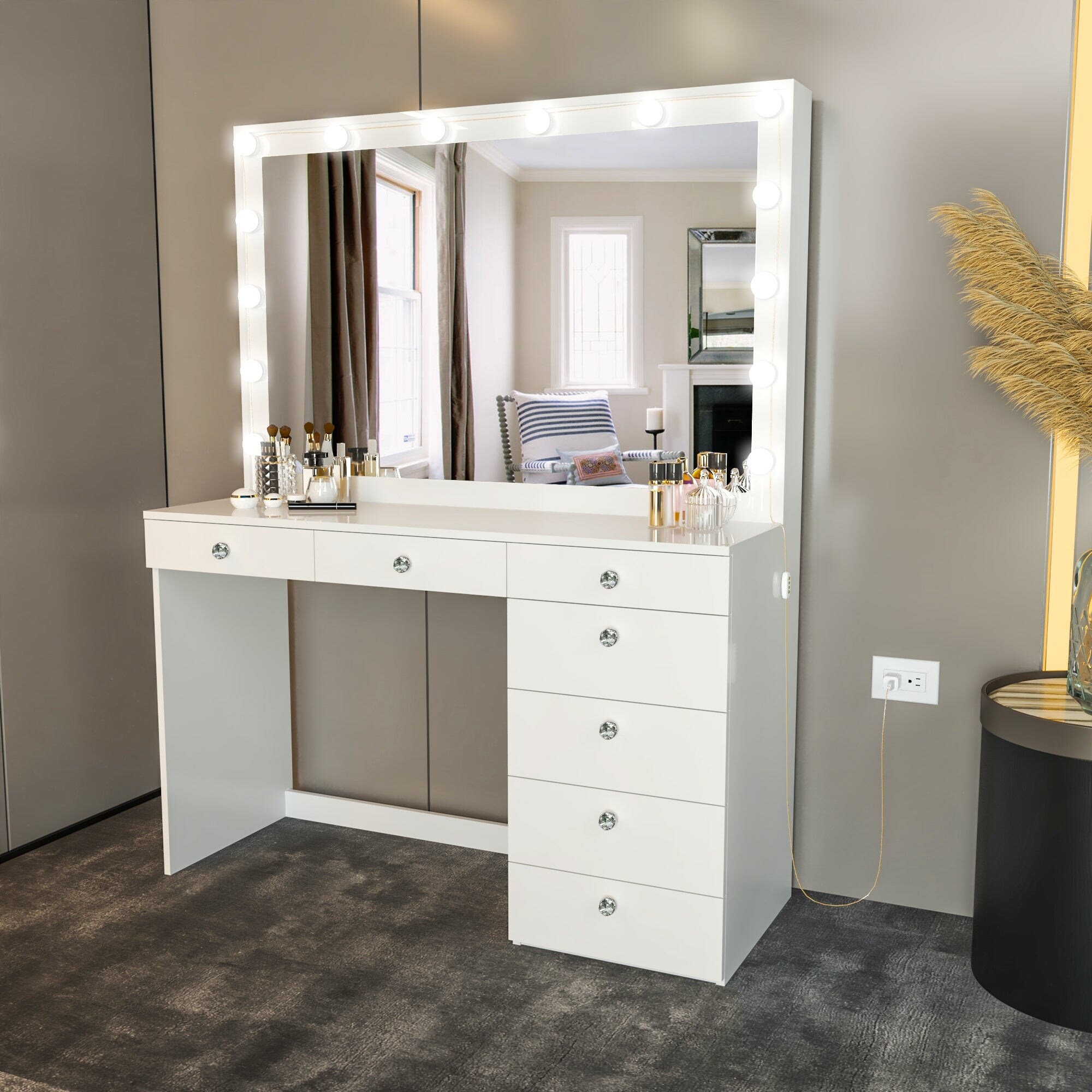 Light bulb cheap dressing table mirror