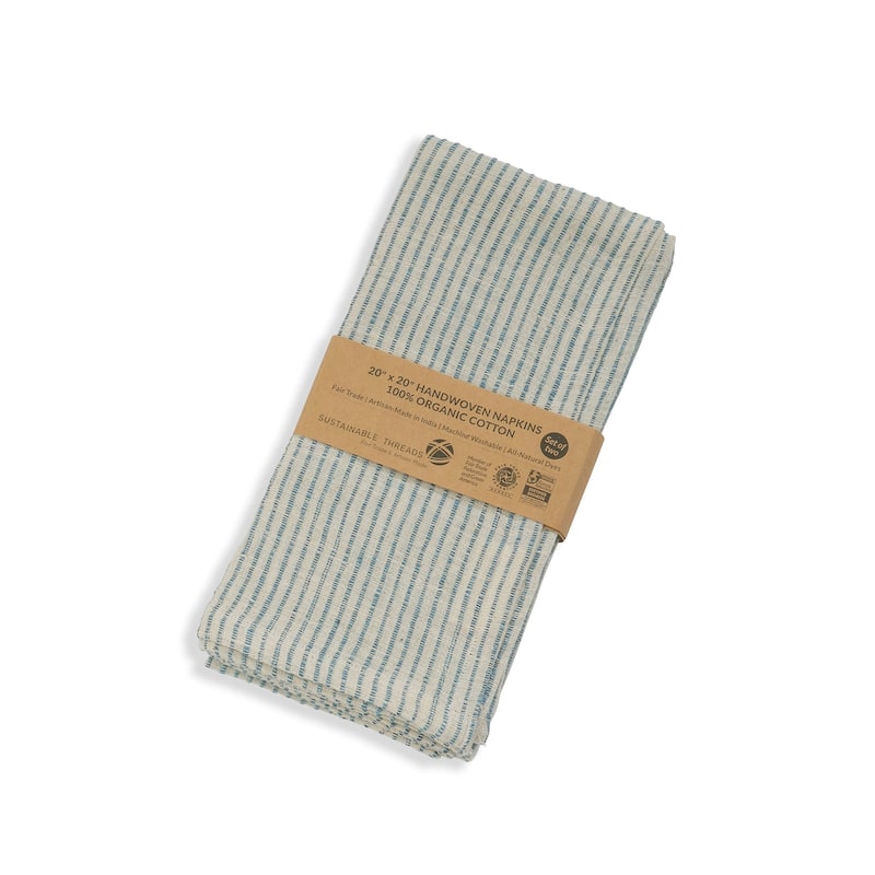ON TRACK Napkins - Handmade Organic Cotton, Fair Trade, Eco-Dyed