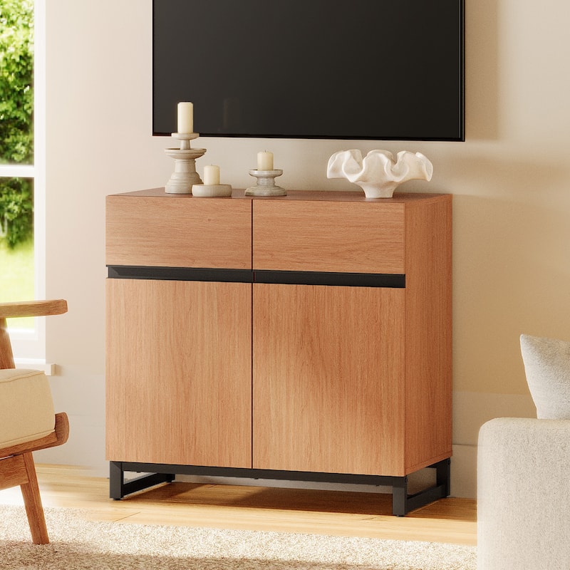 WAMPAT Modern TV Stand with Storage Cabinets for Living Room,Bedroom,Brown - 1PCS - MOCHA