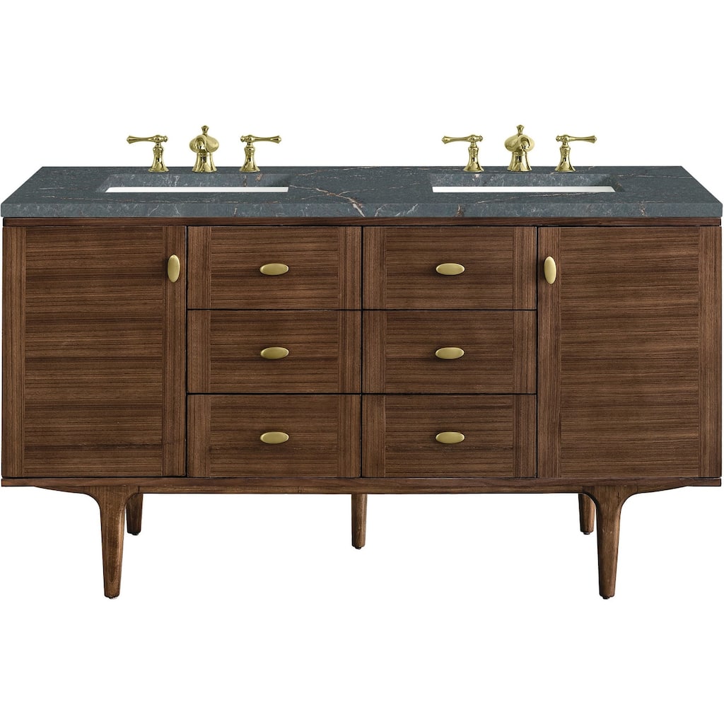 James Martin Vanities 670-V60D-FPBL Amberly 60" Wall Mounted or Free