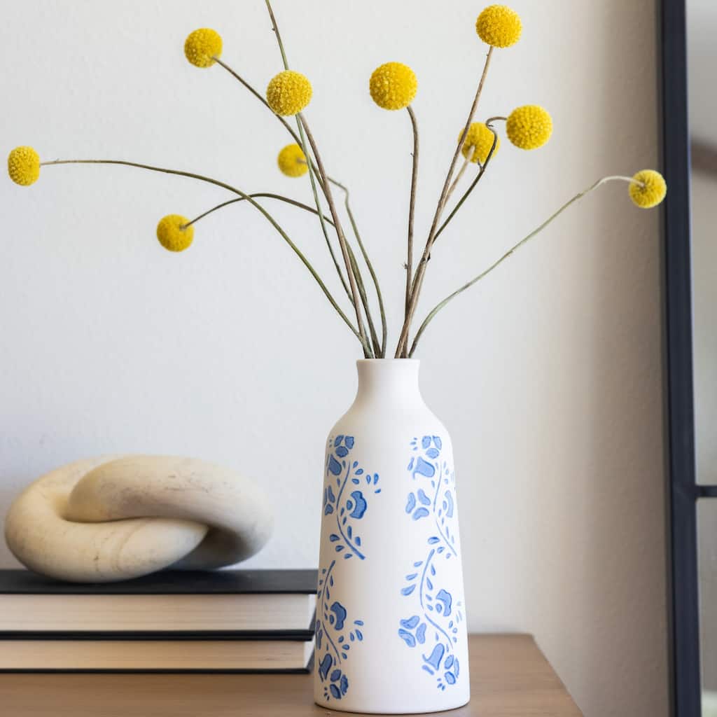 7.13''H Ceramic Vase With Floral Print