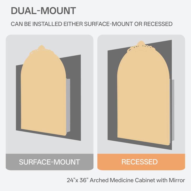 Dovelina Wall Medicine Cabinet Multifunctional Wall-Mounted Mirrored Cabinet with Magnetic Doors - 36*24
