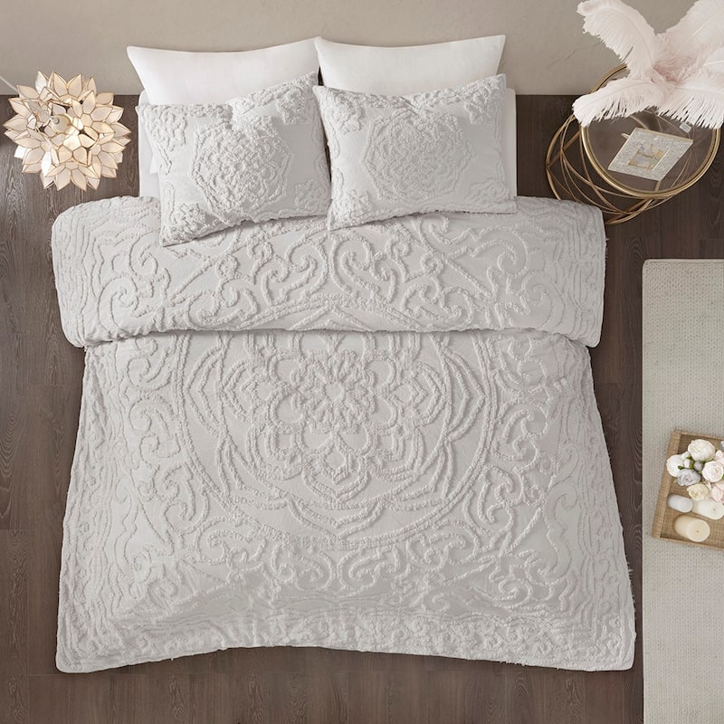 Madison Park Virginia Tufted Cotton Chenille Medallion Comforter Set