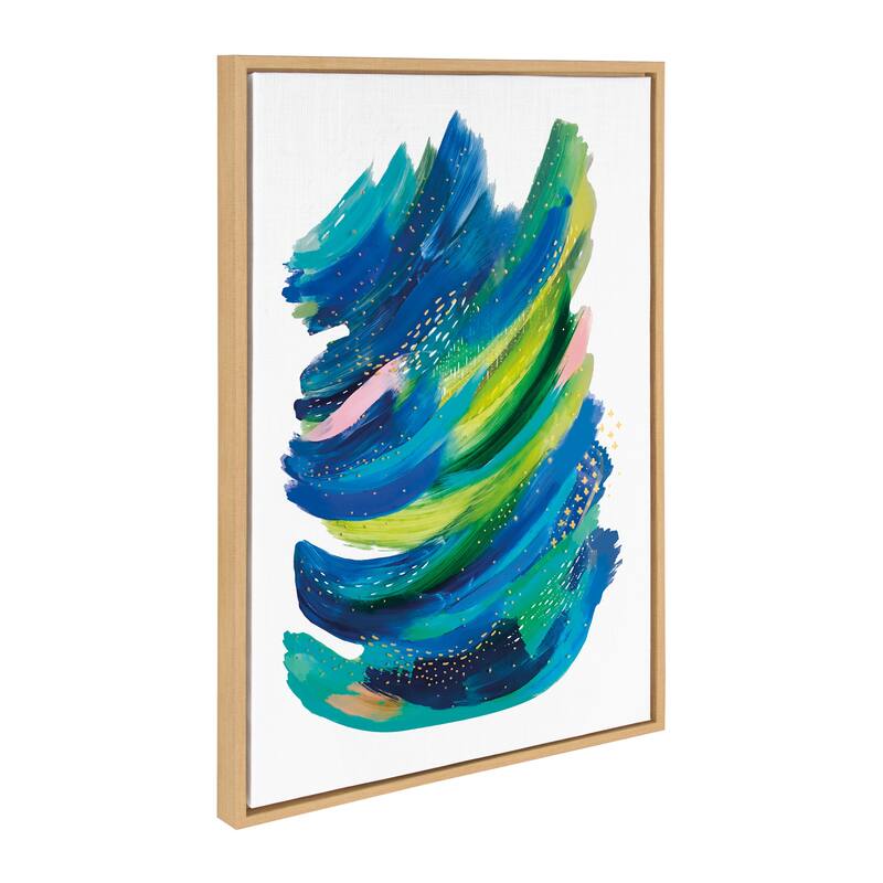 Kate and Laurel Sylvie Bright Abstract 2 Framed Canvas by Jessi Raulet of Ettavee - 23x33 - Brown