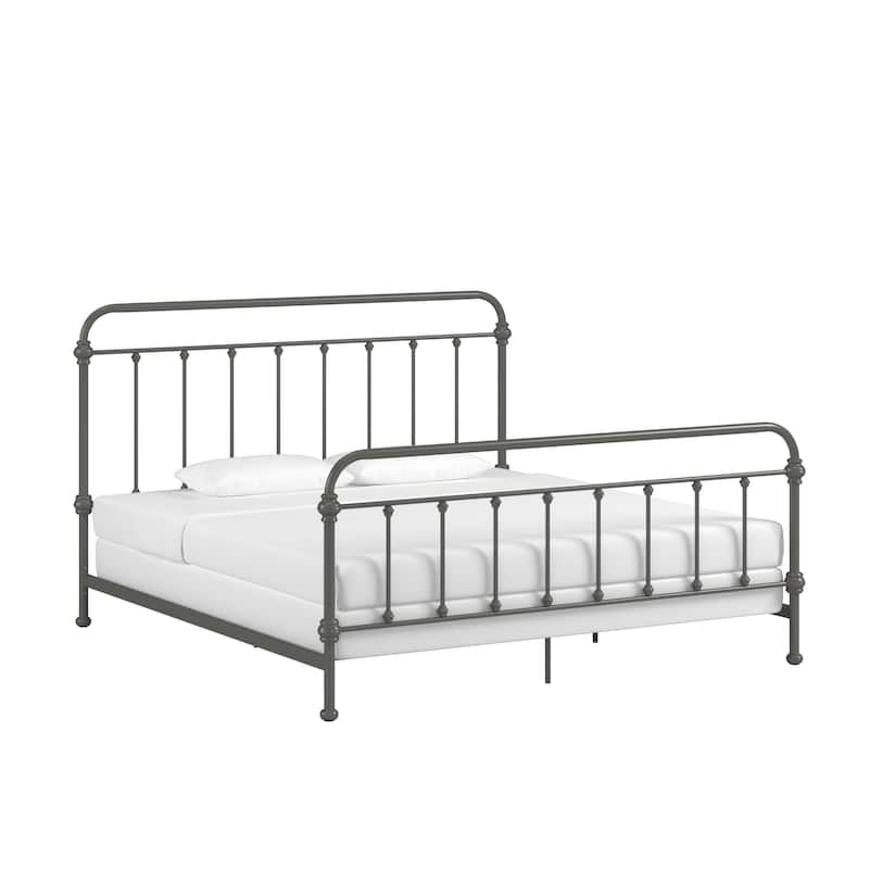 Giselle Victorian Iron Metal Bed by iNSPIRE Q Classic - Dark Grey - King