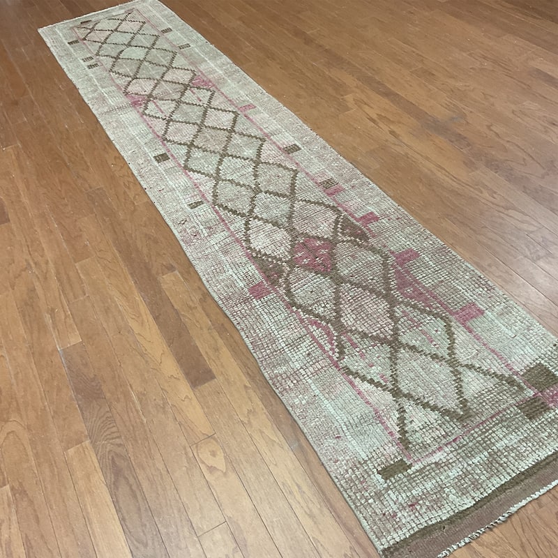 HERAT ORIENTAL Handmade Turkish Oushak Wool Runner - 2'7" x 12'4"