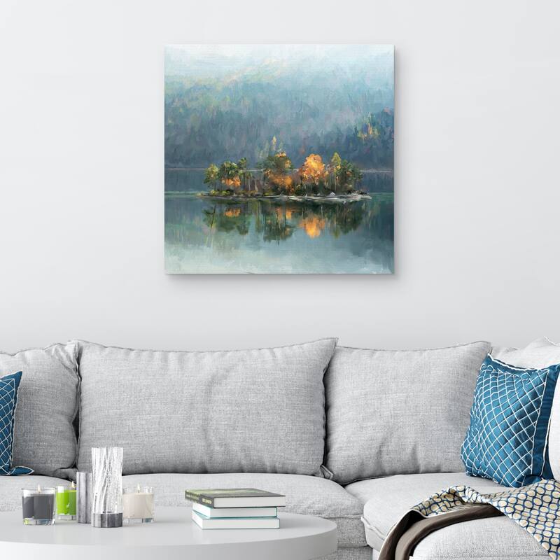 Lake Escape Square by Studio Arts Canvas Art Print