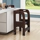 preview thumbnail 9 of 19, Safe and Sturdy Wooden Step Stool for Kids with Handles and Anti-Slip Mat Espresso