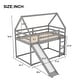 preview thumbnail 15 of 16, Twin Size Bunk House Bed with Attached Slide for Added Fun