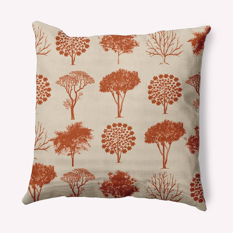 Field of Trees Decorative Throw Pillow - 20" x 20" - Sienna/Taupe