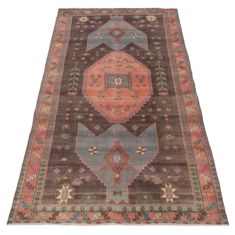 ECARPETGALLERY Hand-knotted Konya Anatolian Brown Wool Rug - 4'6 x 10'5