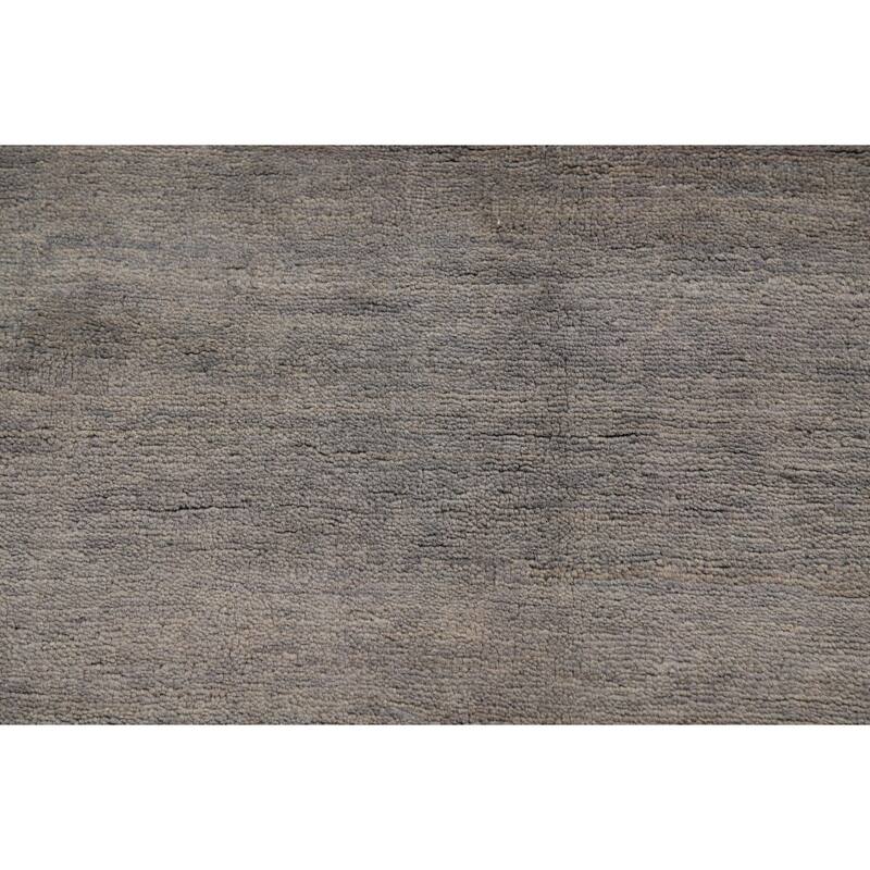 Hand Knotted Oriental 100% Wool Carpet Modern Modern Greys & Charcoal Gabbeh Area Rug - 4' 0'' X 2' 7''