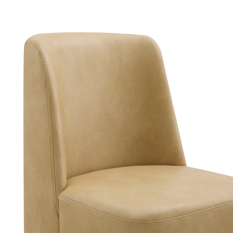 Brian Modern Dining Chairs with Casters&Wood Base Set of 2