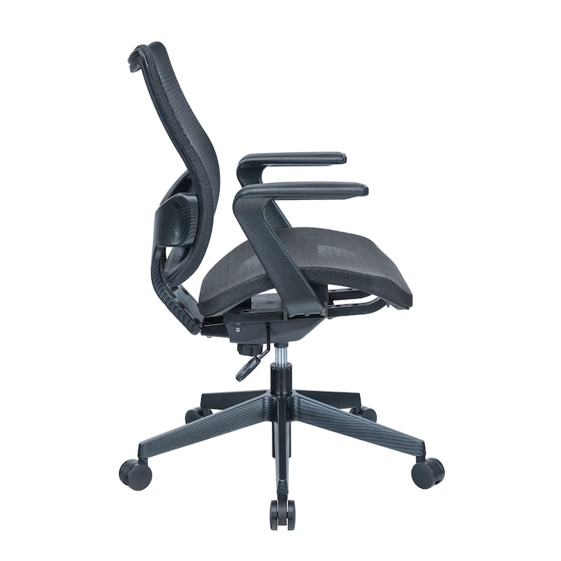 Sharper Image Mesh & Carbon Fiber Task Chair, Adjustable Height