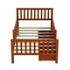 preview thumbnail 70 of 79, Wooden Platform Bed Underbed Storage Bed with Sides Guardrails Spindle Headboard and 2 Drawers 8.98 inch Storage Underneath