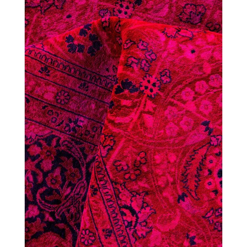 Overdyed, One-of-a-Kind Hand-Knotted Area Rug - Pink - 8' 1" x 14' 1"