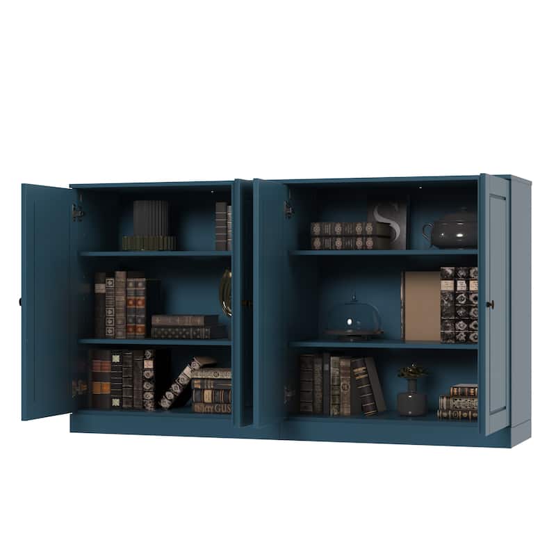 100% Solid Wood Sideboard with Glass or Solid Wood Doors by Palace Imports - 64" x 35.75"