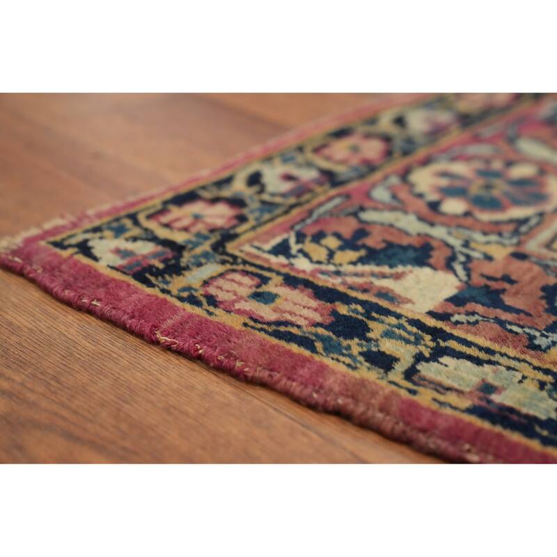 Hand Knotted Oriental 100% Wool Carpet Traditional Floral Beige & Ivories Kerman Area Rug - 8' 9'' X 6' 8''