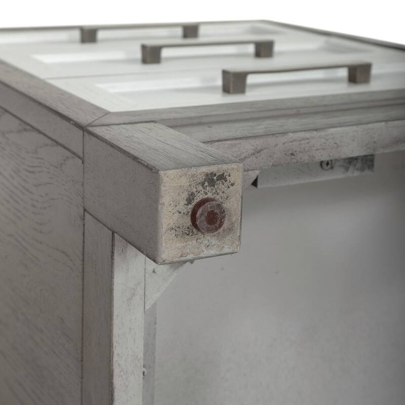 Palmetto Heights Two-Tone Shell White Driftwood 3 Drawer Chairside Table