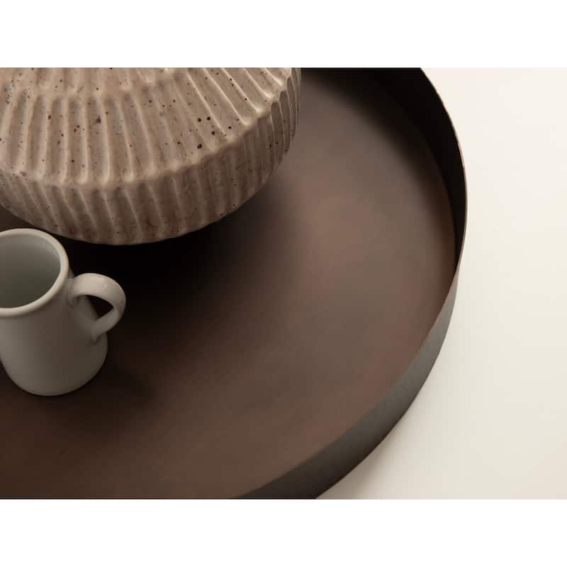 Kate and Laurel Samana Round Metal Tray