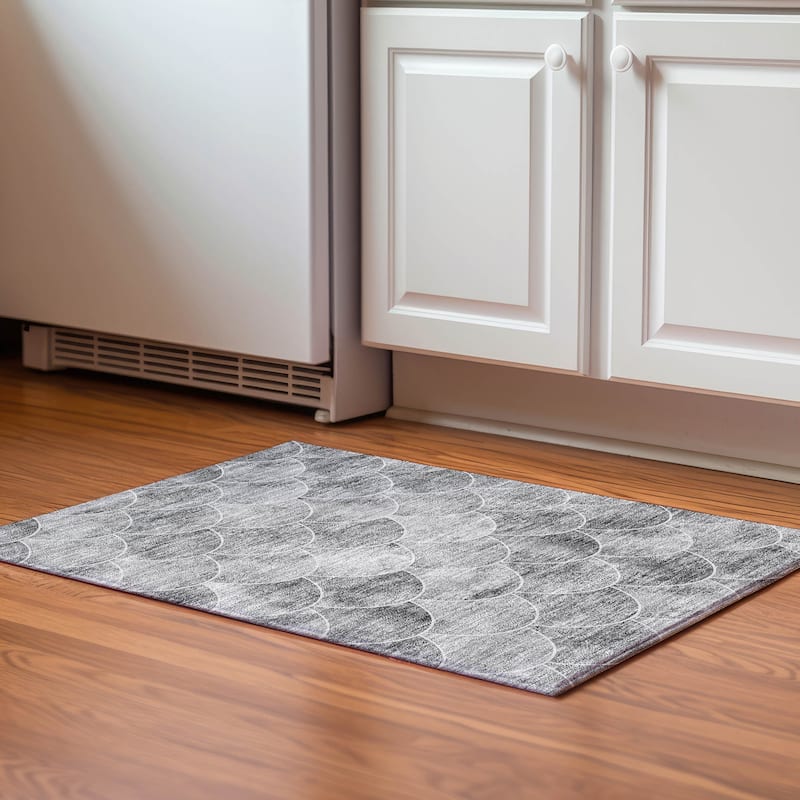Premium Washable Super Soft Contemporary Geo Mayfield Rug - Gray - 1' 8" x 2' 6" - Rectangle