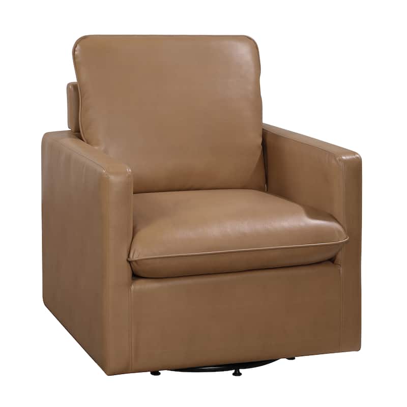 Mellory Transitional Faux Leather Upholstered Swivel Armchair by Furniture of America
