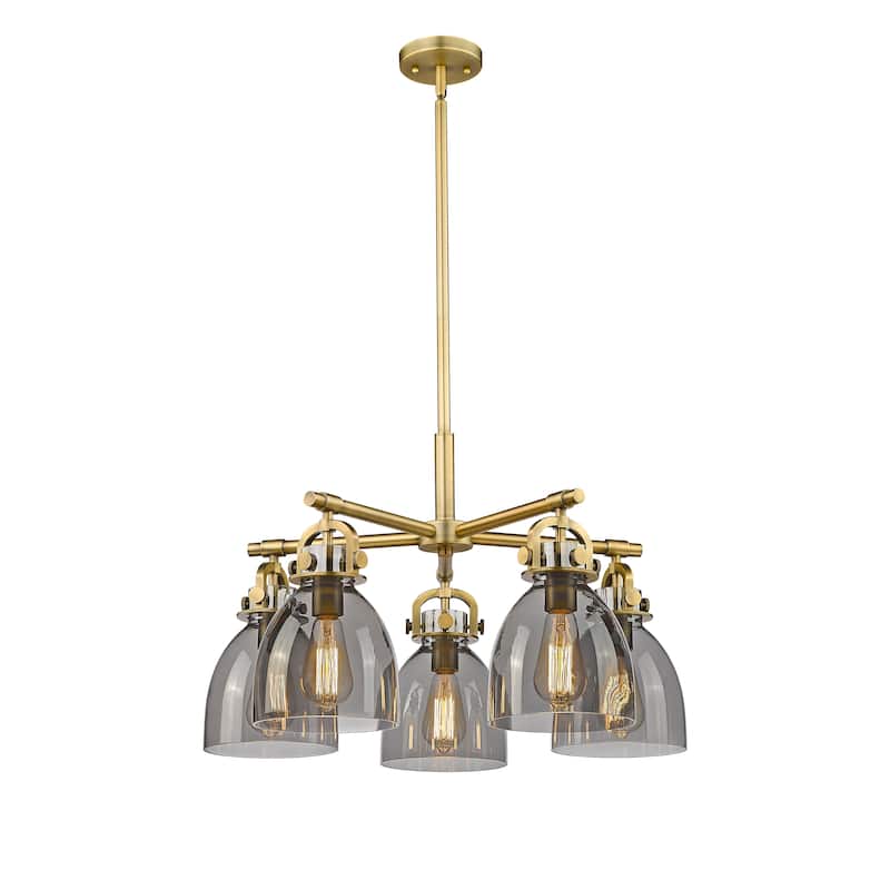 Innovations Lighting Newton Bell - 5 Light 7" Stem Hung Chandelier