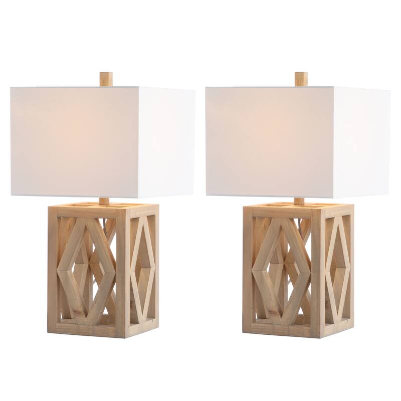 SAFAVIEH Lighting Assja 25-inch LED Table Lamp (Set of 2) - 13"x13"x24.5" - 13Wx13Dx25H