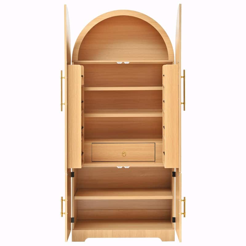 72" Tall Arched Kitchen Pantry Cabinet